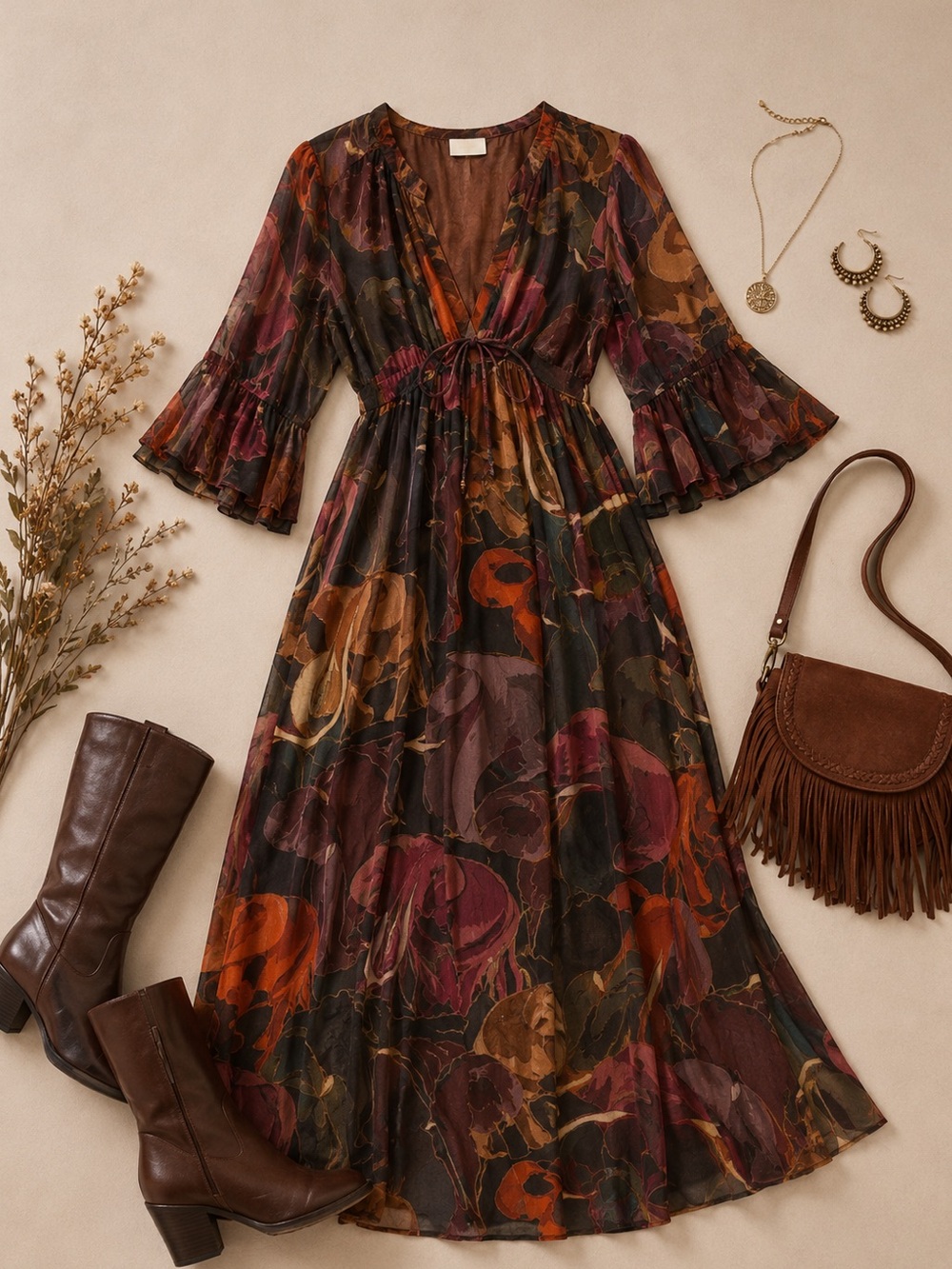 Farm Rio Elephant Print Midi